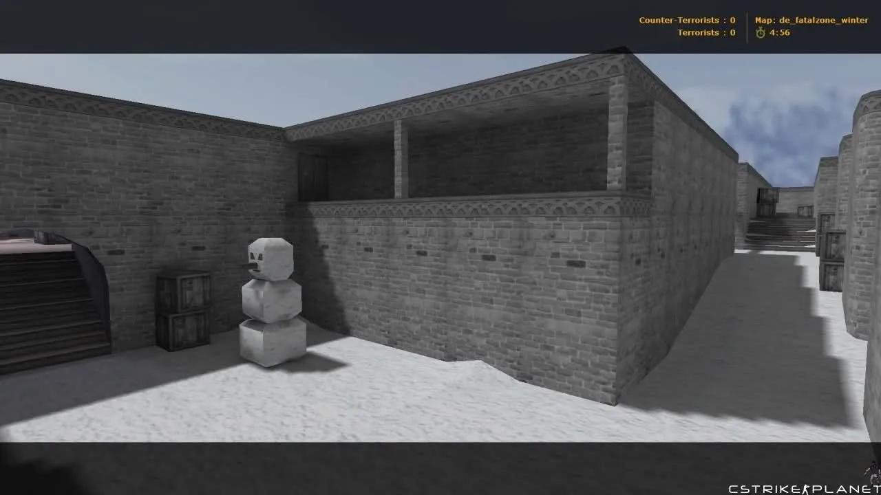 Скачать de_fatalzone_winter для CS 1.6: зимняя DE-карта, точки под заход, .nav для ботов, оптимизация wpoly/epoly - Скриншот