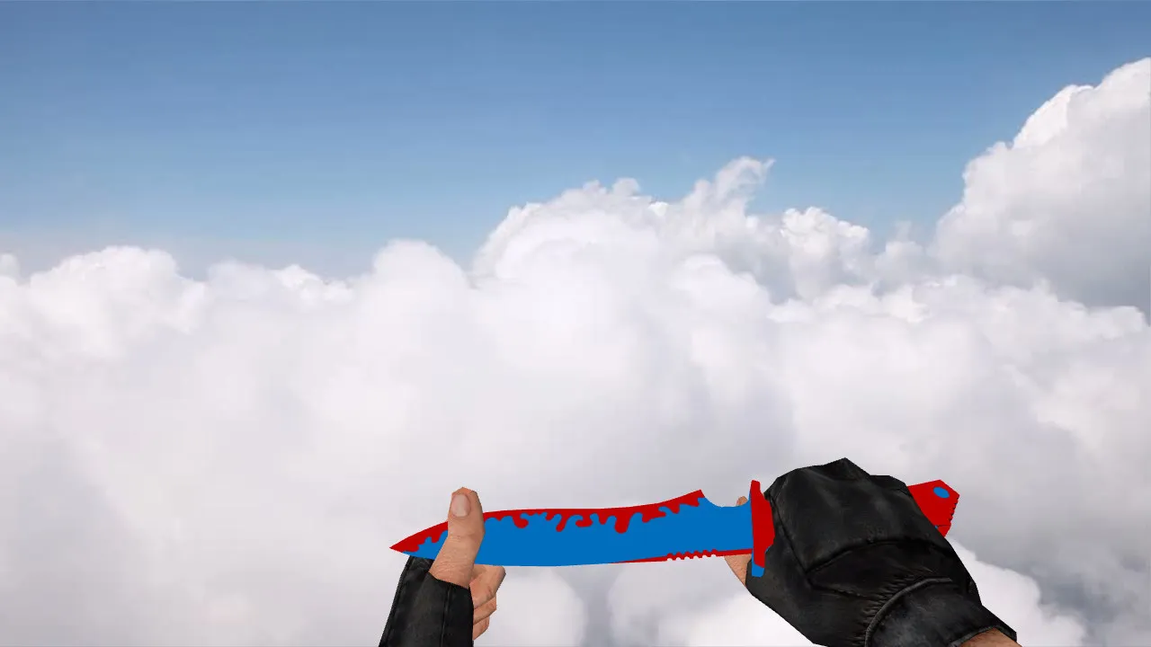 Скачать Модель «Knife Red and Blue» для CS 1.6: v_, p_, w_ файлы, звуки и анимация осмотра - Скриншот