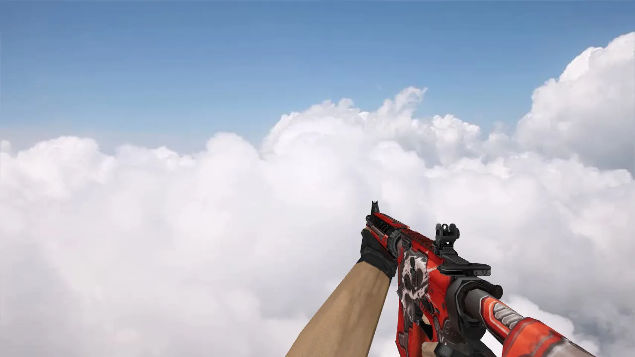 Модель M4A4 War Red v_ p_ w_ для CS 1.6: звуки, анимация осмотра, текстуры и настройка — скриншот 3