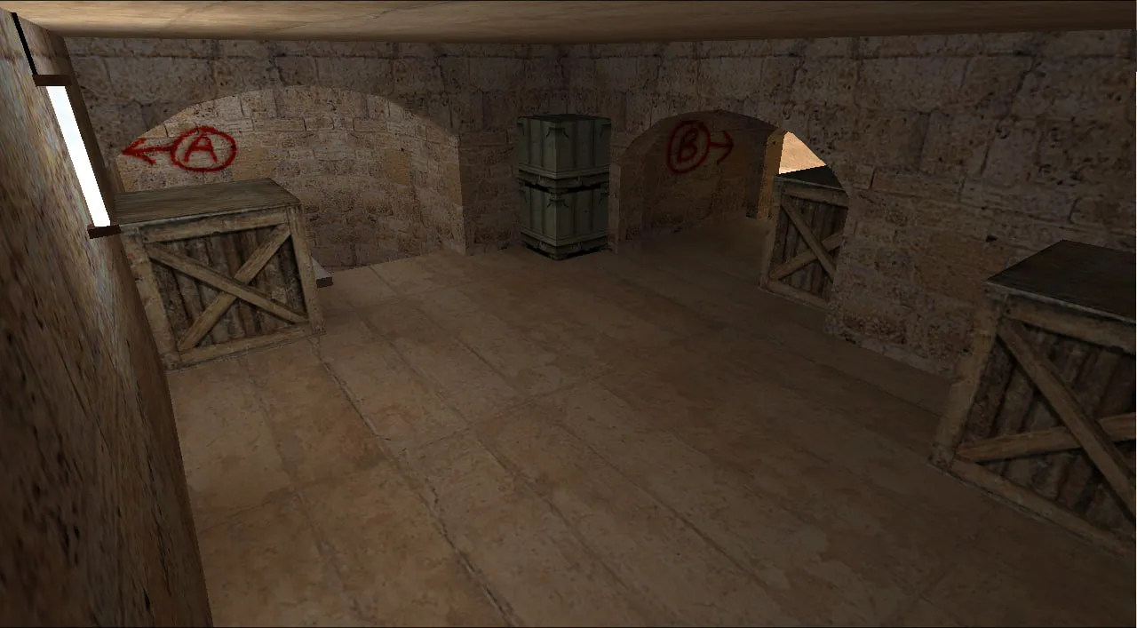 Скачать Карта de_dust3 by lambadi для CS 1.6: dust-антураж, баланс сторон и точки под пуш/контроль - Скриншот
