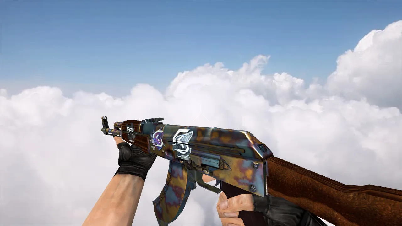 Скачать Модель АК-47 Case Hardened w/ stickers для CS 1.6: v_, p_, w_ файлы, звуки, анимация осмотра, качество текстур - Скриншот