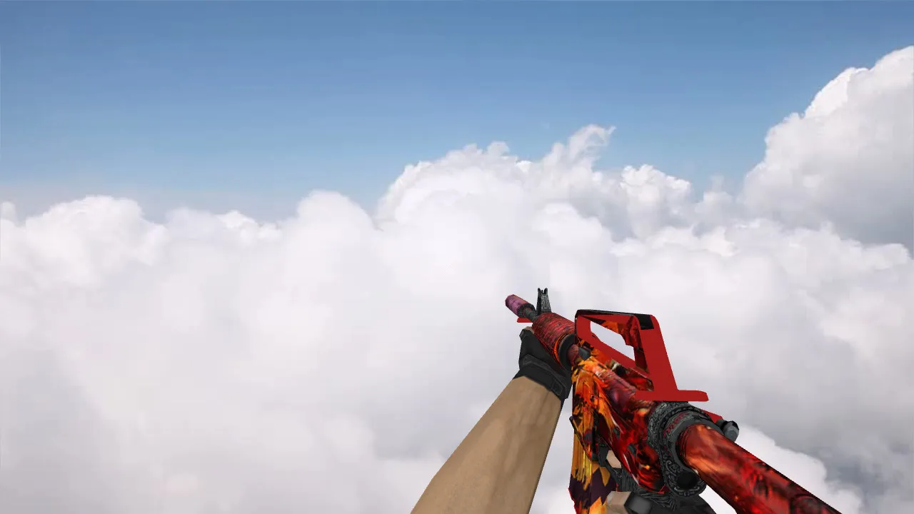 Скачать М4А1 Chicken Revenge v_model для CS 1.6: текстуры, анимация осмотра, звуки и настройка под сервер - Скриншот