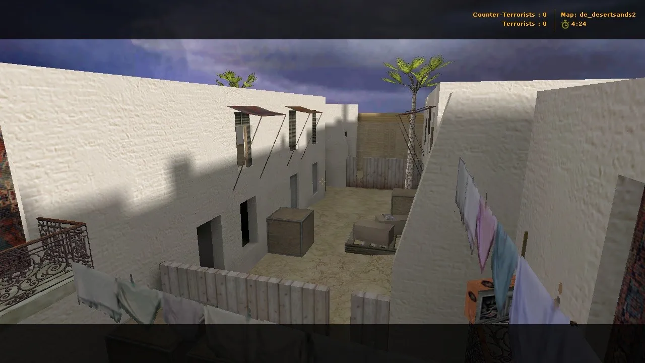 Скачать Карта de_desertsands2 для CS 1.6: обзор, точки, навигация .nav, баланс сторон и оптимизация - Скриншот
