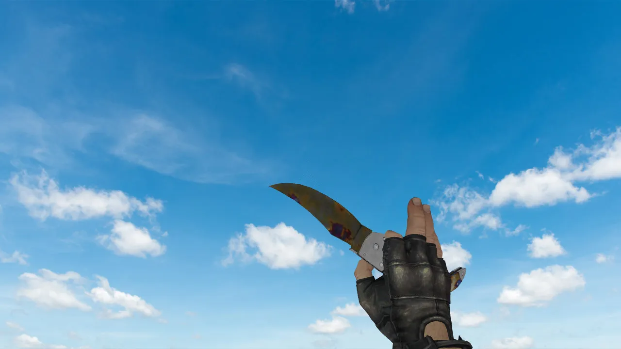 Скачать Модель ножа v_ Falchion «Поверхностная закалка» для CS 1.6: p_, w_, звук, анимации осмотра и текстуры - Скриншот