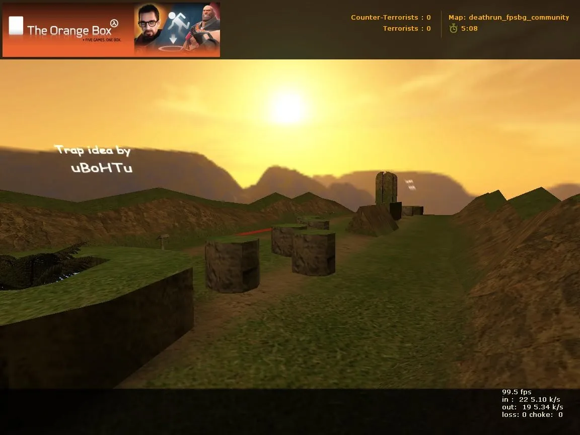 Скачать deathrun_fpsbg_community для CS 1.6: Deathrun карта, точки, боты .nav, оптимизация wpoly/epoly - Скриншот