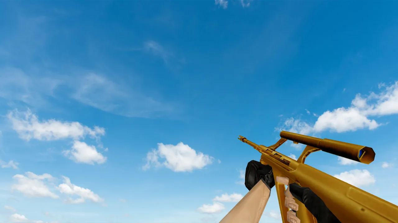 Скачать Пак моделей оружия «Gold Weapons Pack V3» для CS 1.6: v_ p_ w_ модели, звуки, анимация осмотра - Скриншот