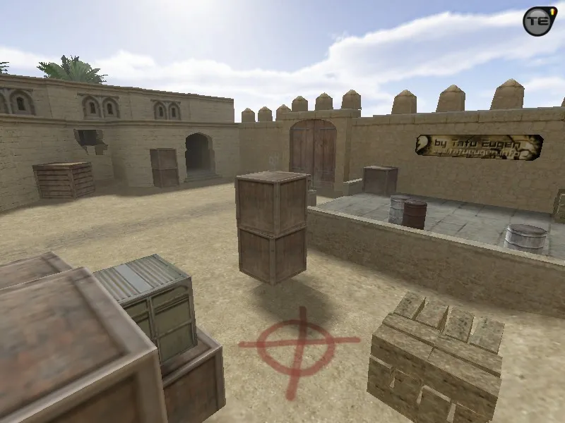 Скачать css_dust2_remake для CS 1.6: DE карта с балансом сторон, точками под плент и .nav для ботов - Скриншот