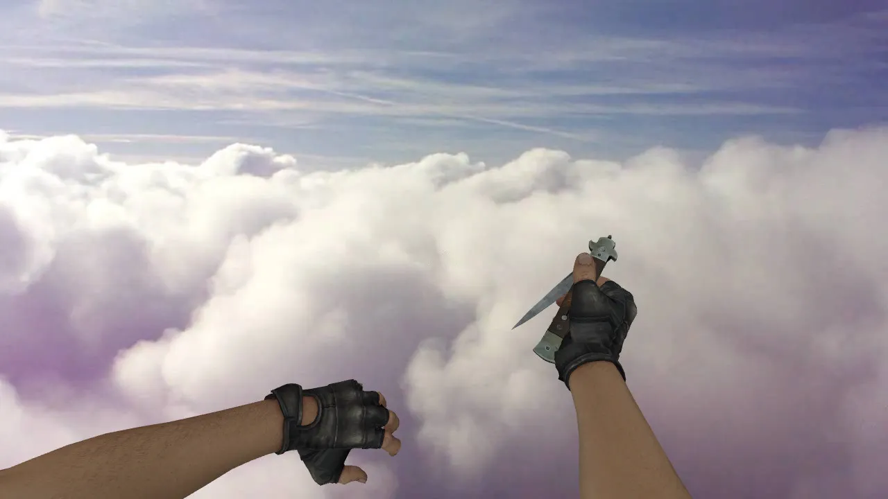 Скачать Модель ножа «CSGO Stiletto Vanilla» v_knife для CS 1.6: звуки, анимация осмотра, текстуры и настройка - Скриншот