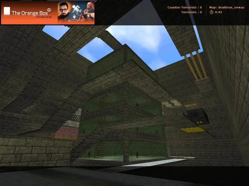 deathrun_onway для CS 1.6: карта deathrun, раунды, ловушки и тактика для CT и T — скриншот 1