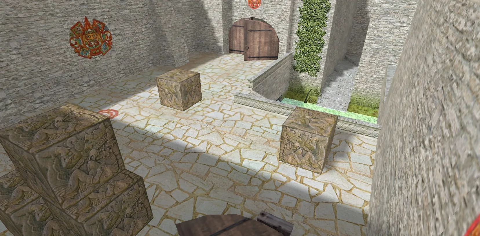 Скачать de_aztec4ever_b1 (CS 1.6): детали карты, точки, боты и оптимизация wpoly/epoly - Скриншот
