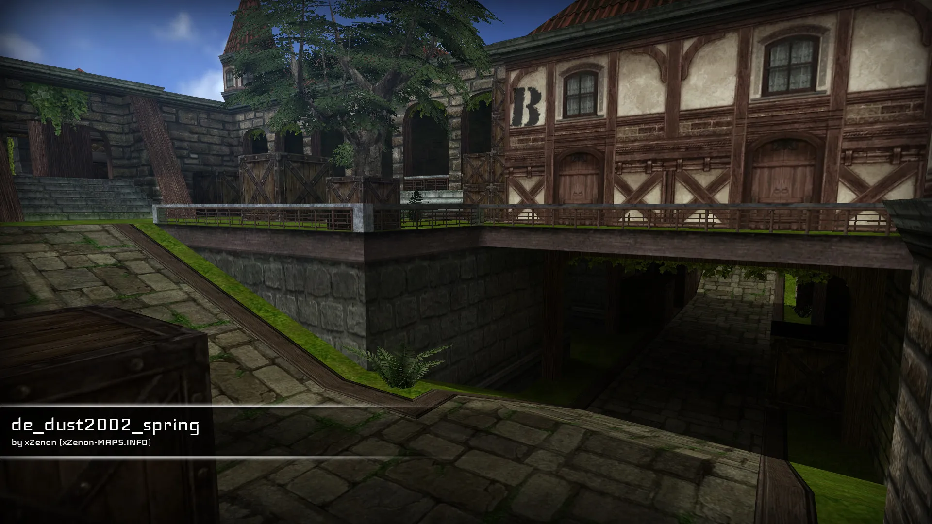 Карта de_dust2002_spring_b1 для CS 1.6: быстрый обзор, точки, тактика, .nav, оптимизация — скриншот 14