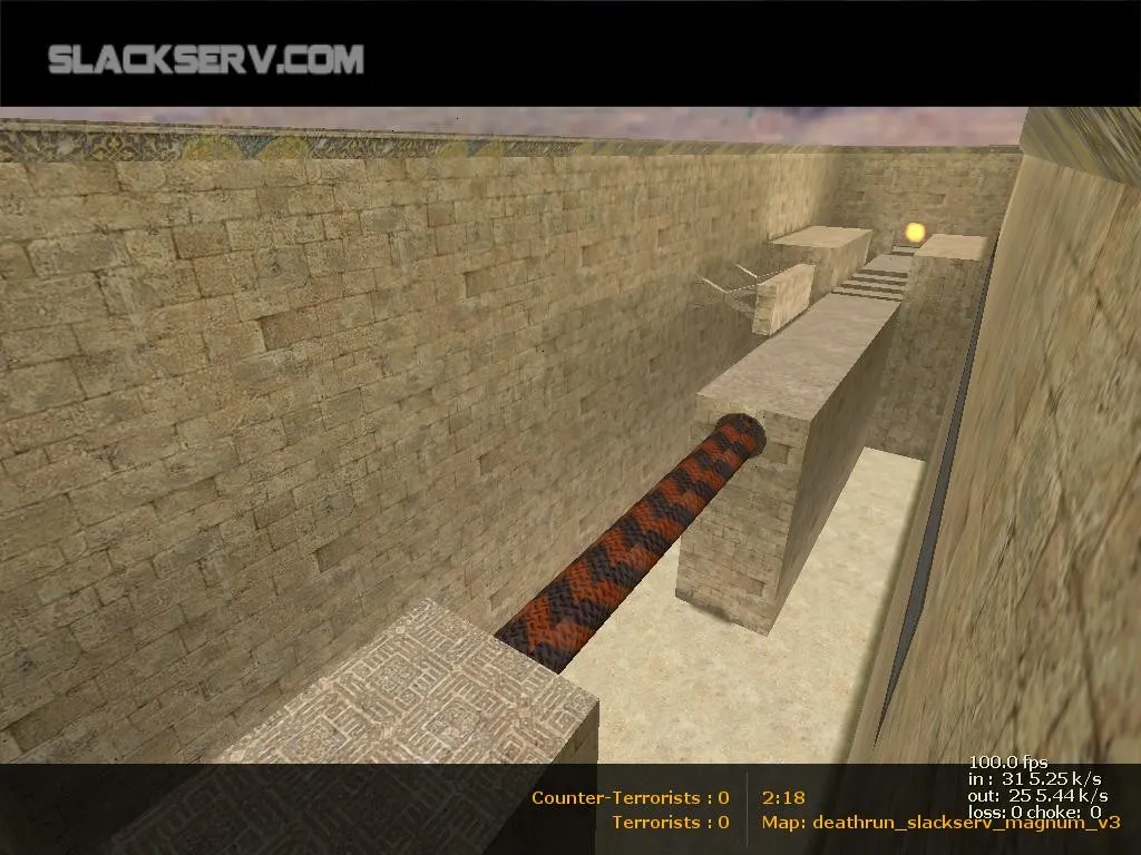 Скачать deathrun_slackserv_magnum для CS 1.6: тактика за Т и КТ, точки, боты и оптимизация карты - Скриншот