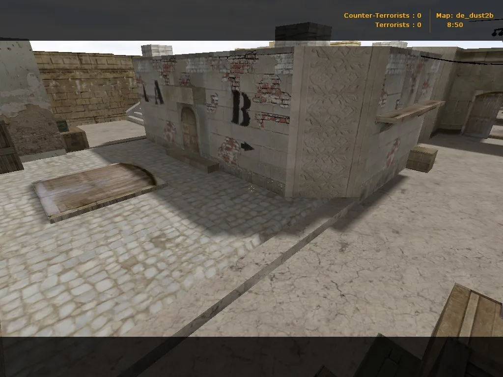 Скачать de_dust2b карта для CS 1.6: точки, ротации, .nav и оптимизация wpoly/epoly - Скриншот
