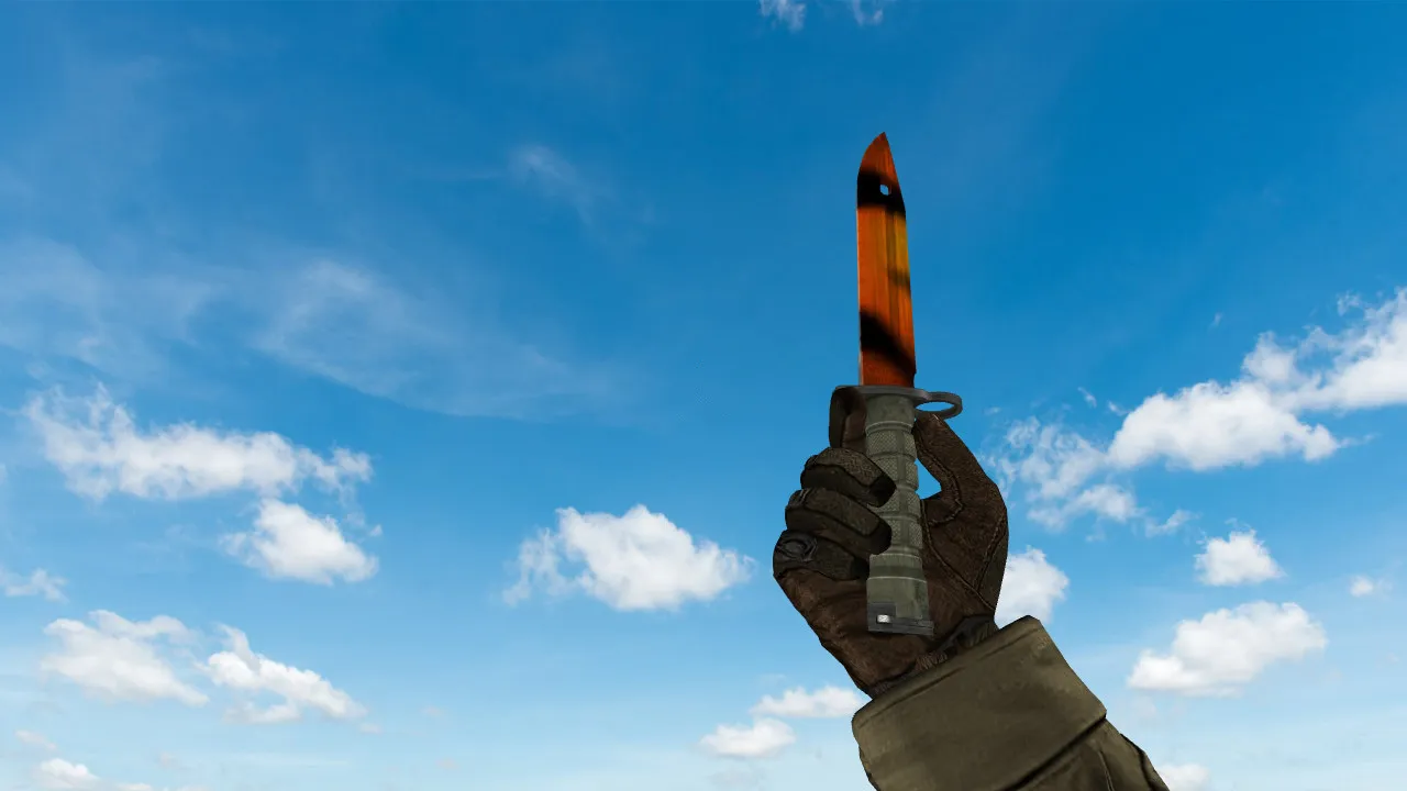 Скачать Модель Bayonet «Тигр» для CS 1.6: v_ и p_ модели, звуки, анимация осмотра, текстуры, установка в папку - Скриншот