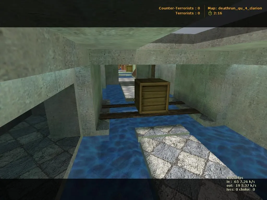 Скачать deathrun_qu_4_clarion для CS 1.6: правила, тактика за Т и КТ, точки, оптимизация и .nav - Скриншот
