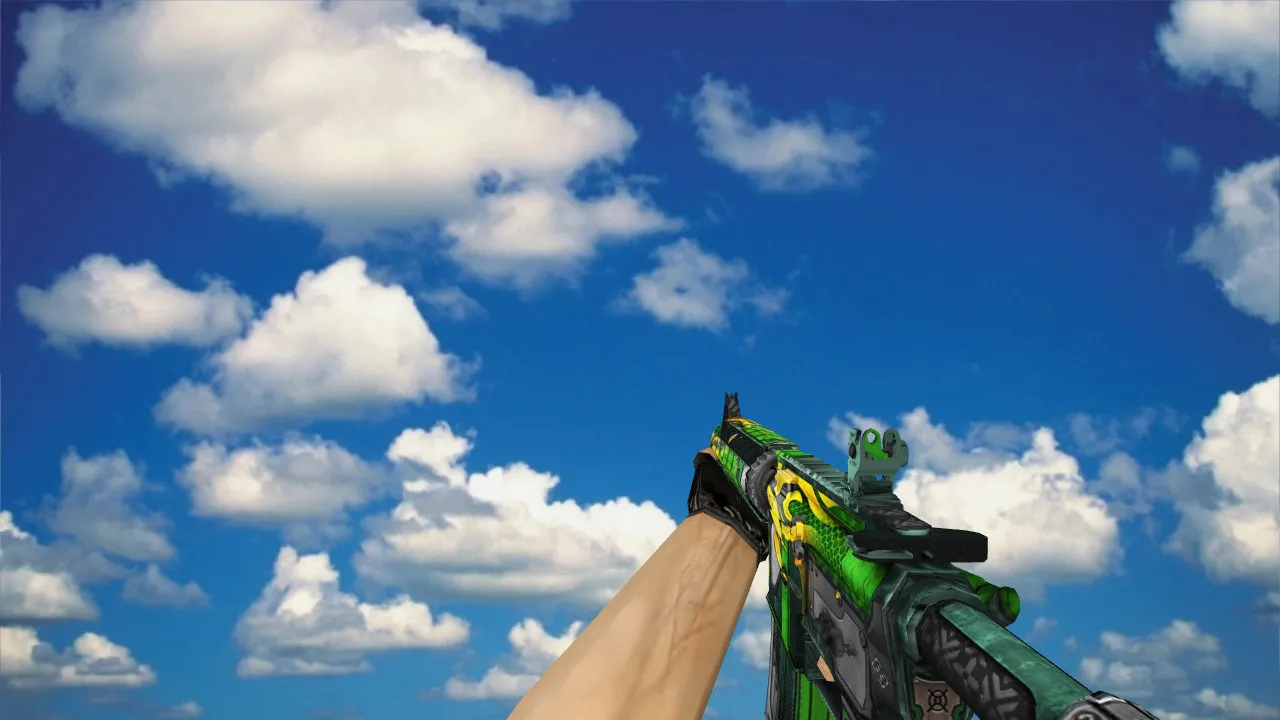 Скачать Модель M4A4 Jalapeno v_ п_ w_ для CS 1.6: звуки, анимация осмотра, текстуры и точная модель - Скриншот