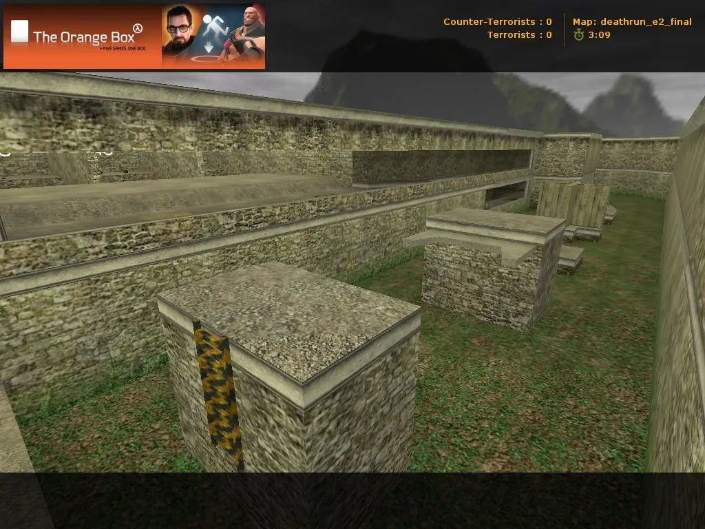 Скачать deathrun_e2_final для CS 1.6: тактика, точки, .nav для ботов и оптимизация карты - Скриншот