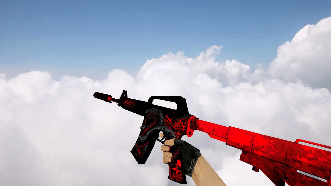 Скачать Модель M4A1 Black Death v_model для CS 1.6: p_ и w_ файлы, звуки, анимация осмотра, текстуры и настройка - Скриншот