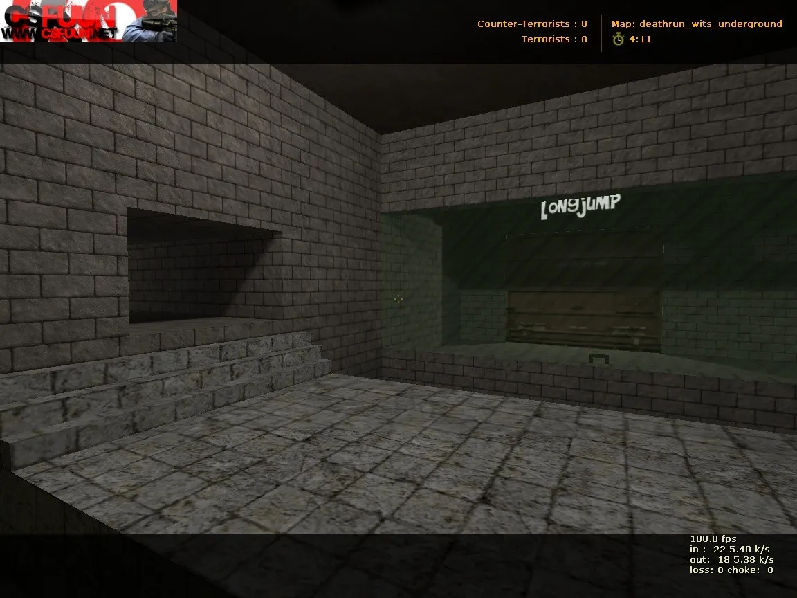 Скачать deathrun_wits_underground для CS 1.6: точки, боты, .nav и оптимизация карты - Скриншот