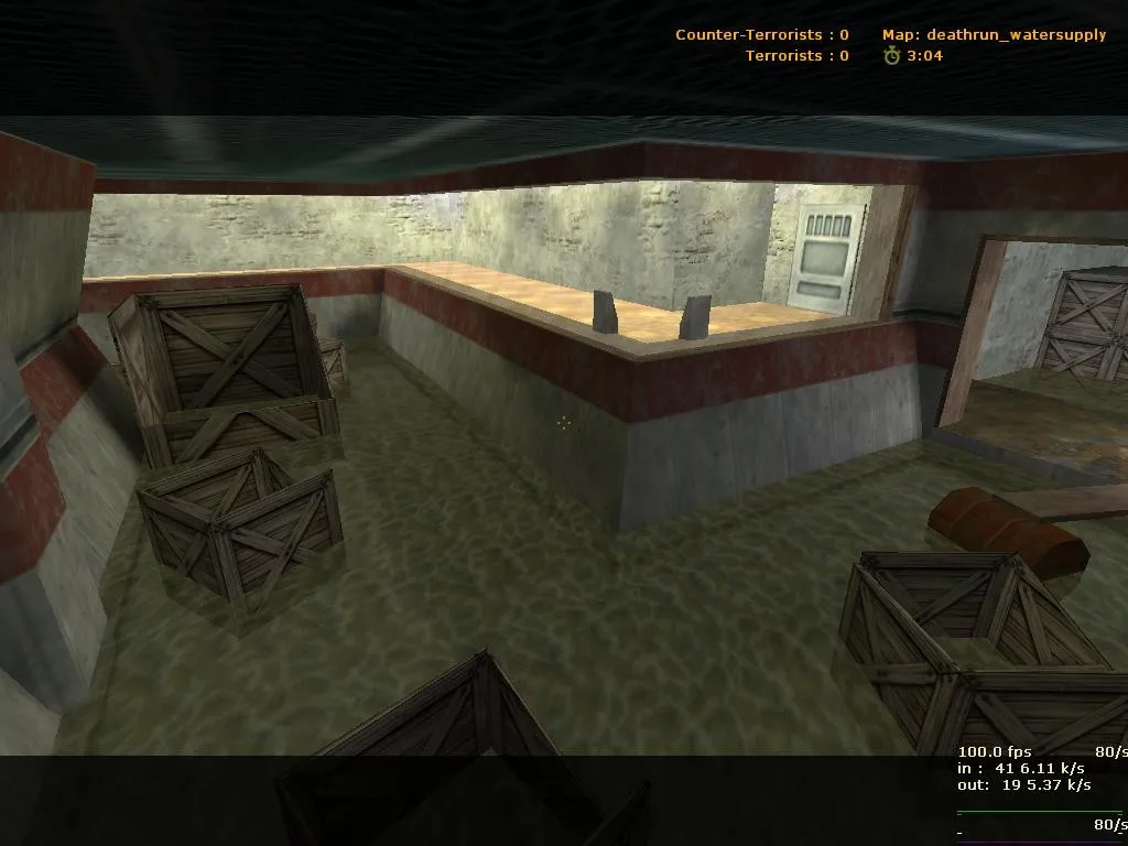Скачать deathrun_watersupply — карта для CS 1.6: тайминги, ловушки, баланс сторон и .nav для ботов - Скриншот