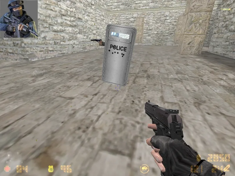 Модель «Black and Silver Riot Shields» (v_, p_, w_) для CS 1.6: текстуры 1024x1024, анимация осмотра и звуки — скриншот 7