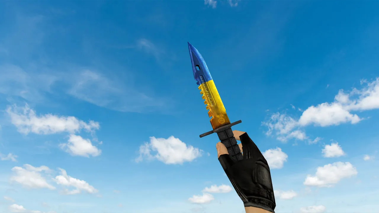 Скачать Модель «Штык-нож М9 «Украина»» для CS 1.6: v_ и p_ модели, звуки, анимация осмотра - Скриншот