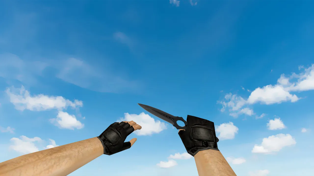 Скачать Skeleton Knife Vanilla on Default Hands v_ нож для CS 1.6: текстуры, анимация осмотра и настройка sequences - Скриншот