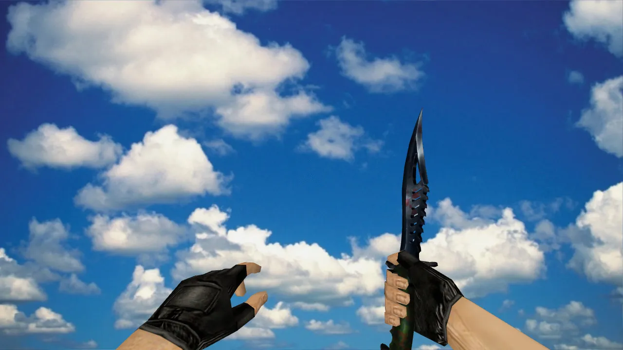 Скачать Модель «Nautilus Knife» v_knife для CS 1.6: нож с анимацией осмотра, звуками и качественными текстурами - Скриншот