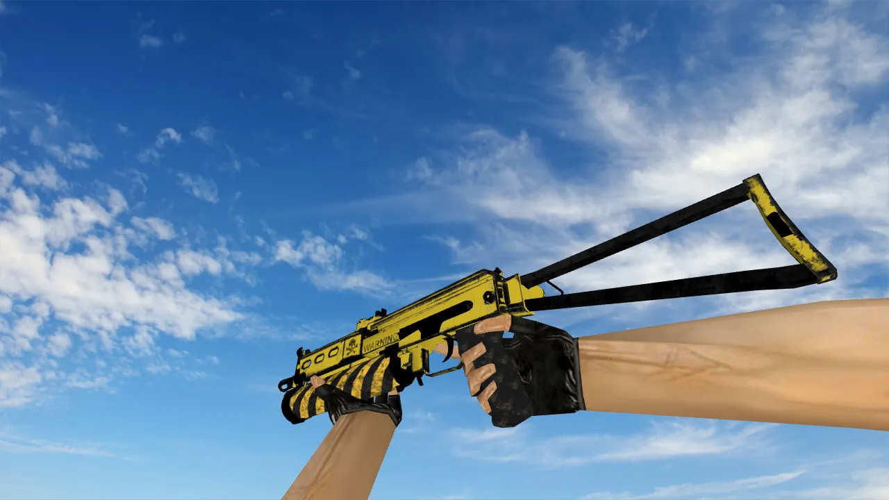 Скачать Модель P90 «PP-19 Bizon Death Warning» для CS 1.6 - Скриншот