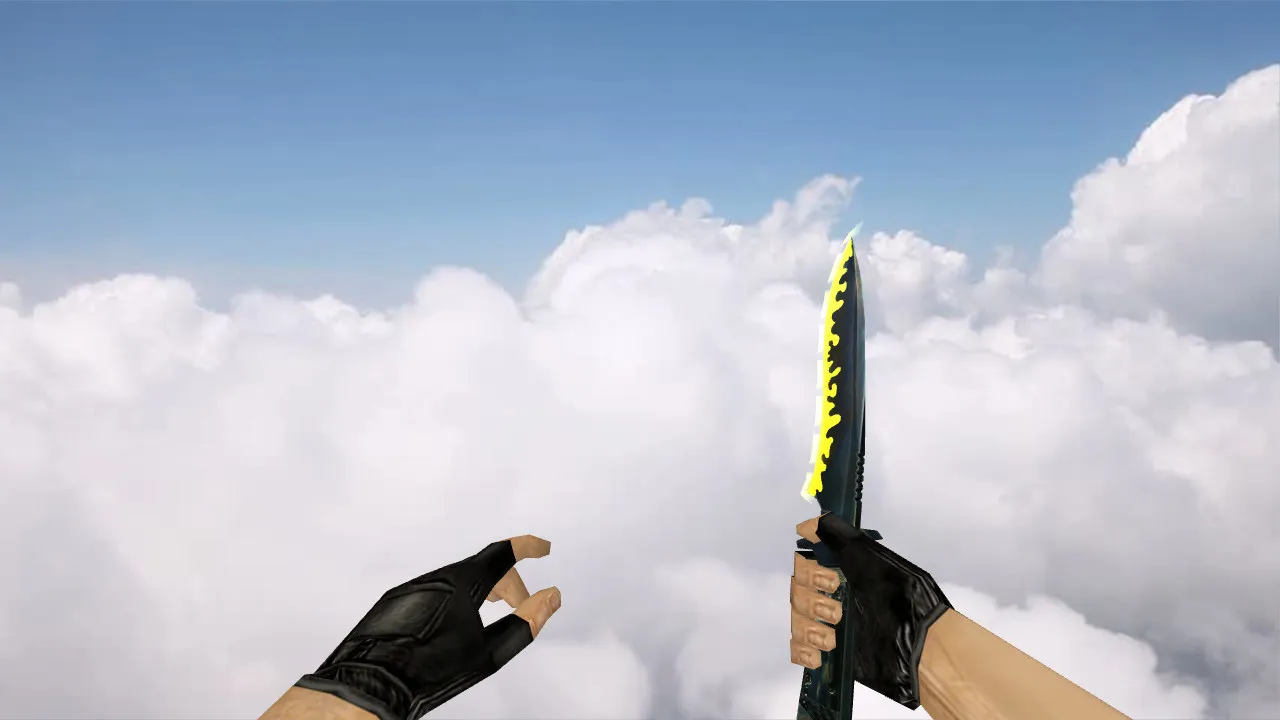 Скачать Модель «Knife Neon Yellow» для CS 1.6: v_, p_, w_ модели, звуки, анимация осмотра, качество текстур - Скриншот
