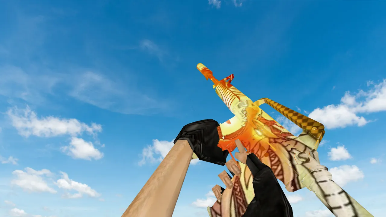 Скачать Модель M4A1 «История о драконе» для CS 1.6: v_, p_, w_ модели, анимация осмотра и звуки - Скриншот
