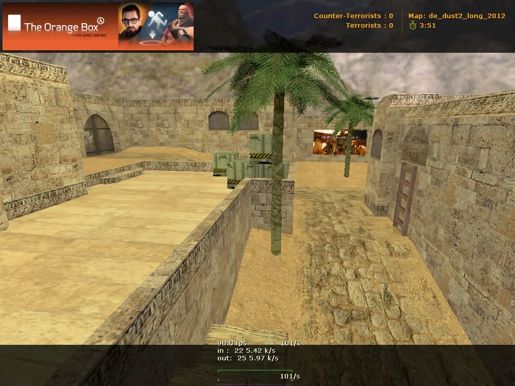 Скачать de_dust2_long_2012 карта для CS 1.6: точки, позиции, .nav для ботов, оптимизация wpoly/epoly - Скриншот