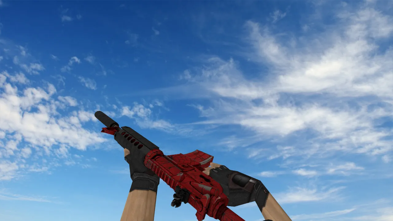 Скачать Модель v_/p_/w_ M4A4 «Кровавая паутина» для CS 1.6: звуки, анимация осмотра, текстуры - Скриншот