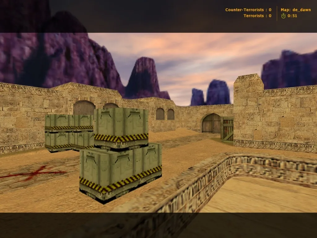 Скачать Карта de_dawn для CS 1.6: баланс сторон, точки, .nav для ботов, оптимизация wpoly/epoly - Скриншот