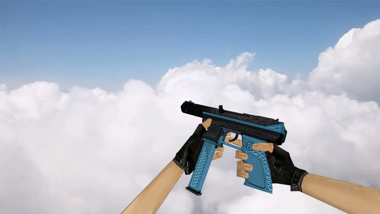 Скачать TEC-9 Tread Blue для CS 1.6: Модель оружия с уникальным дизайном - Скриншот
