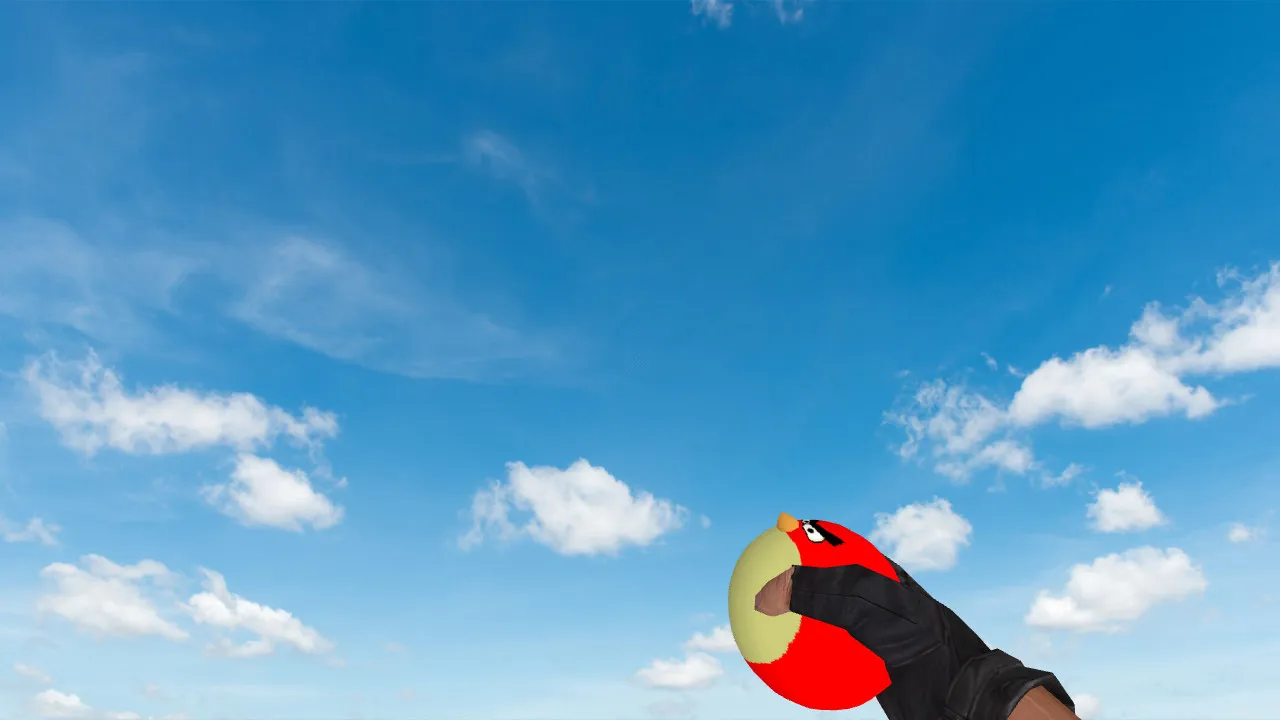Скачать Модель v_, p_, w_ гранаты «Angry Birds» для CS 1.6: звуки, анимация осмотра и качественные текстуры - Скриншот