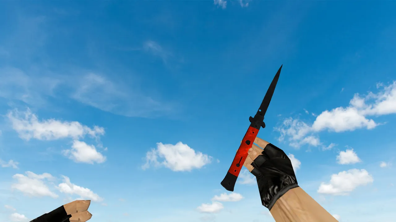 Скачать Модель ножа Стилет Нитро v_ knife для CS 1.6: p_ w_ модели, звук и анимация осмотра - Скриншот