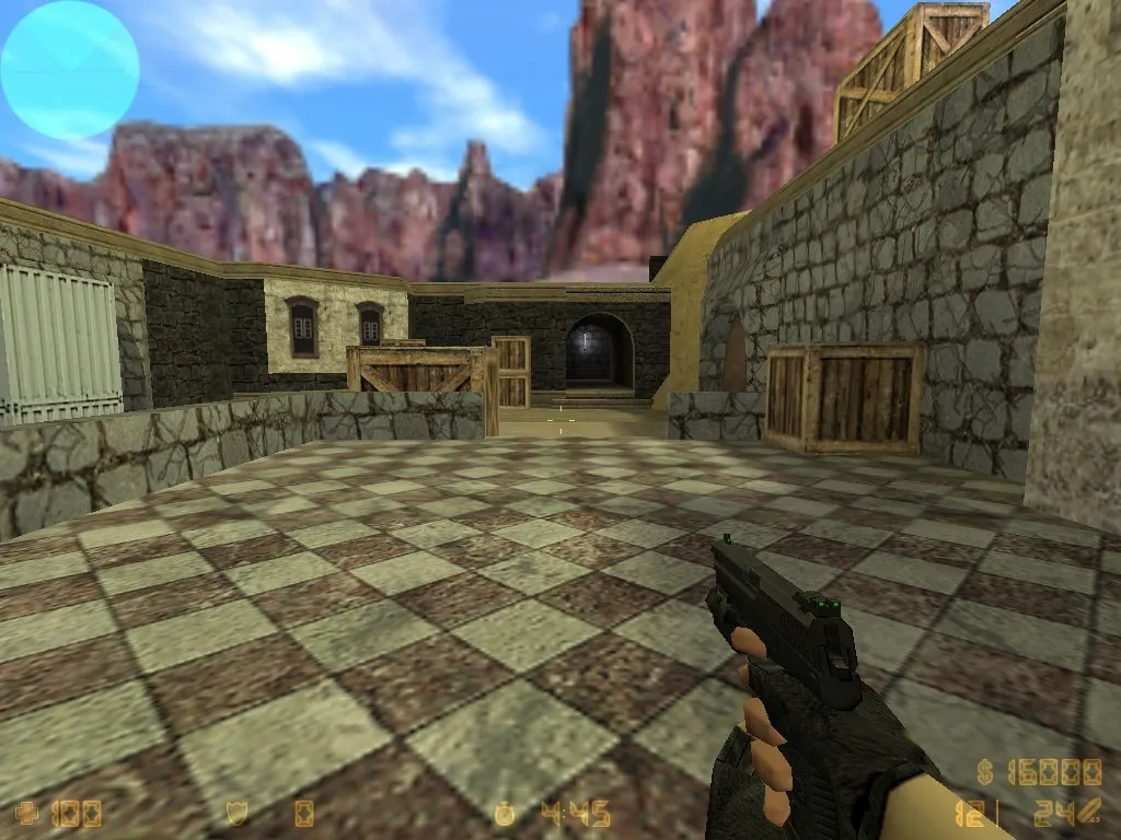 Скачать de_dust2_by_play для CS 1.6: точные точки, баланс сторон, .nav и оптимизация wpoly/epoly - Скриншот