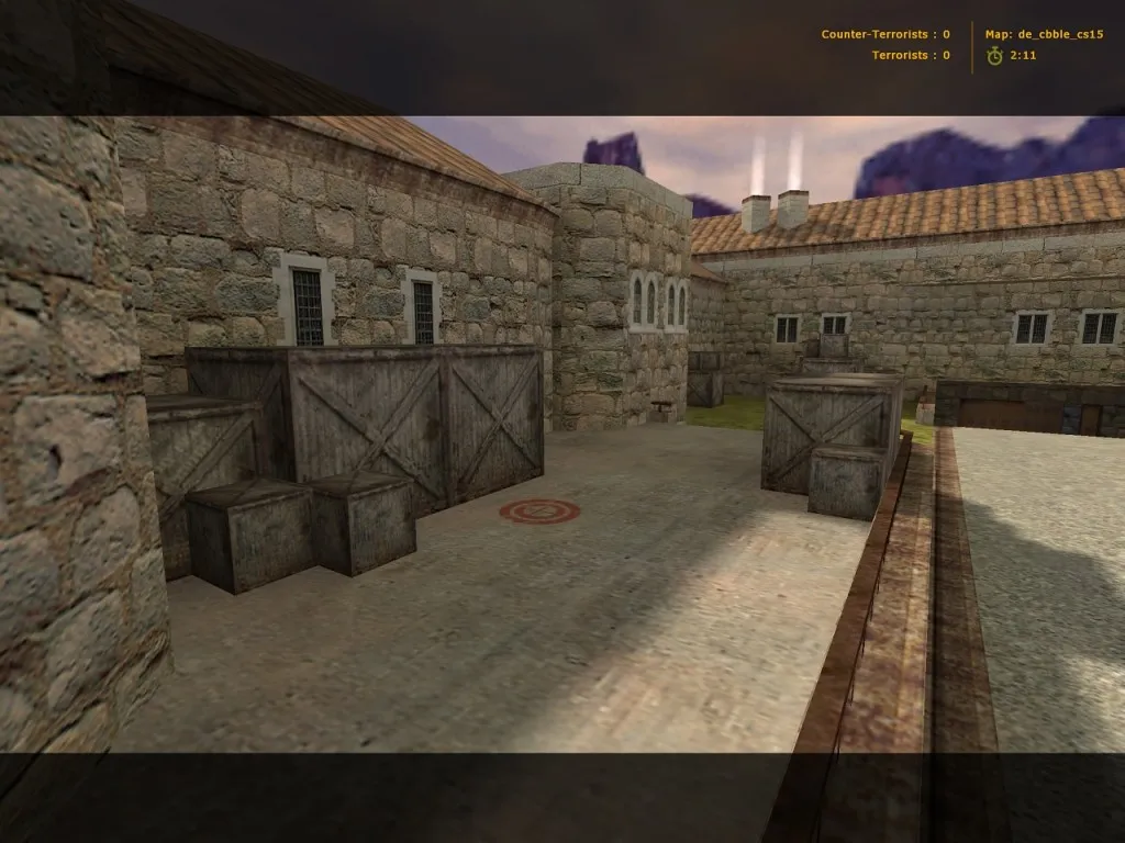 Скачать de_cbble_cs15 для CS 1.6: карта De_Cbble, точки для Т и CT, оптимизация и .nav для ботов - Скриншот