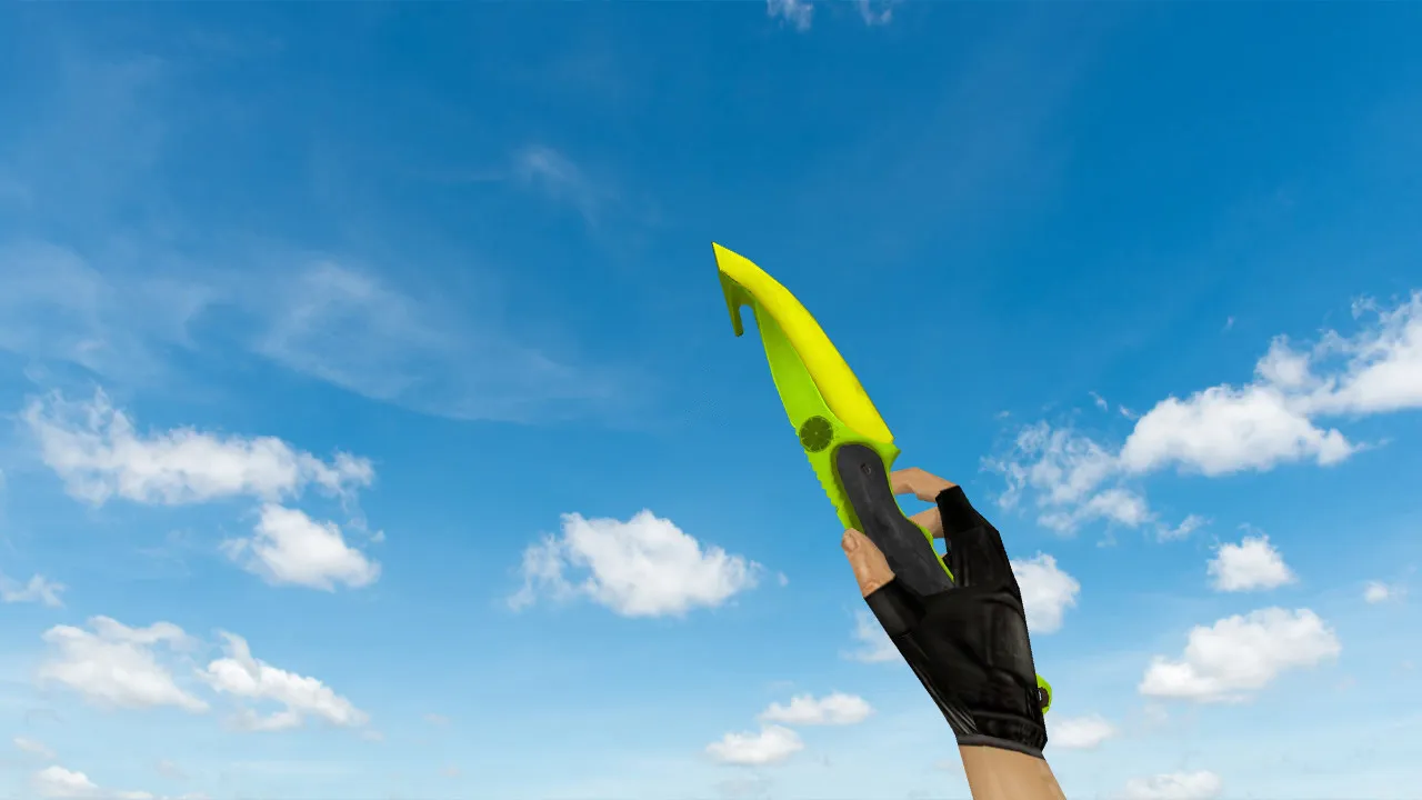 Скачать Модель «Gut Knife Hecklux Lime» v_ для CS 1.6: p_ и w_ файлы, звуки, анимация осмотра, текстуры - Скриншот