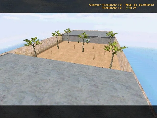 Скачать de_dustfortv2 для CS 1.6: тактика, точки, .nav для ботов и оптимизация wpoly/epoly - Скриншот