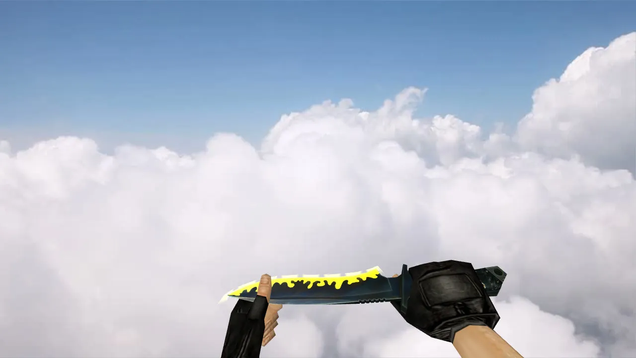 Скачать Модель «Knife Neon Yellow» для CS 1.6: v_, p_, w_ модели, звуки, анимация осмотра, качество текстур - Скриншот