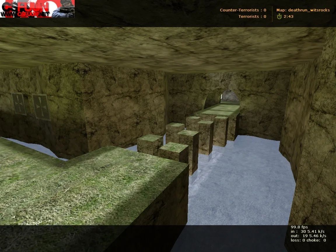 Скачать deathrun_witsrocks для CS 1.6: карта Deathrun, точки заразы и тайминги, .nav для ботов, оптимизация - Скриншот