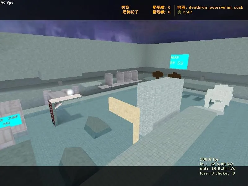 deathrun_poorswinm_suck для CS 1.6: карта deathrun, точки, тактика и настройка ботов — скриншот 1