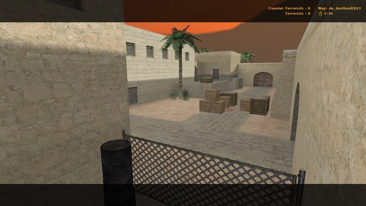 Скачать de_dustland2013 для CS 1.6: тактика за CT/T, точки, .nav и оптимизация карты - Скриншот