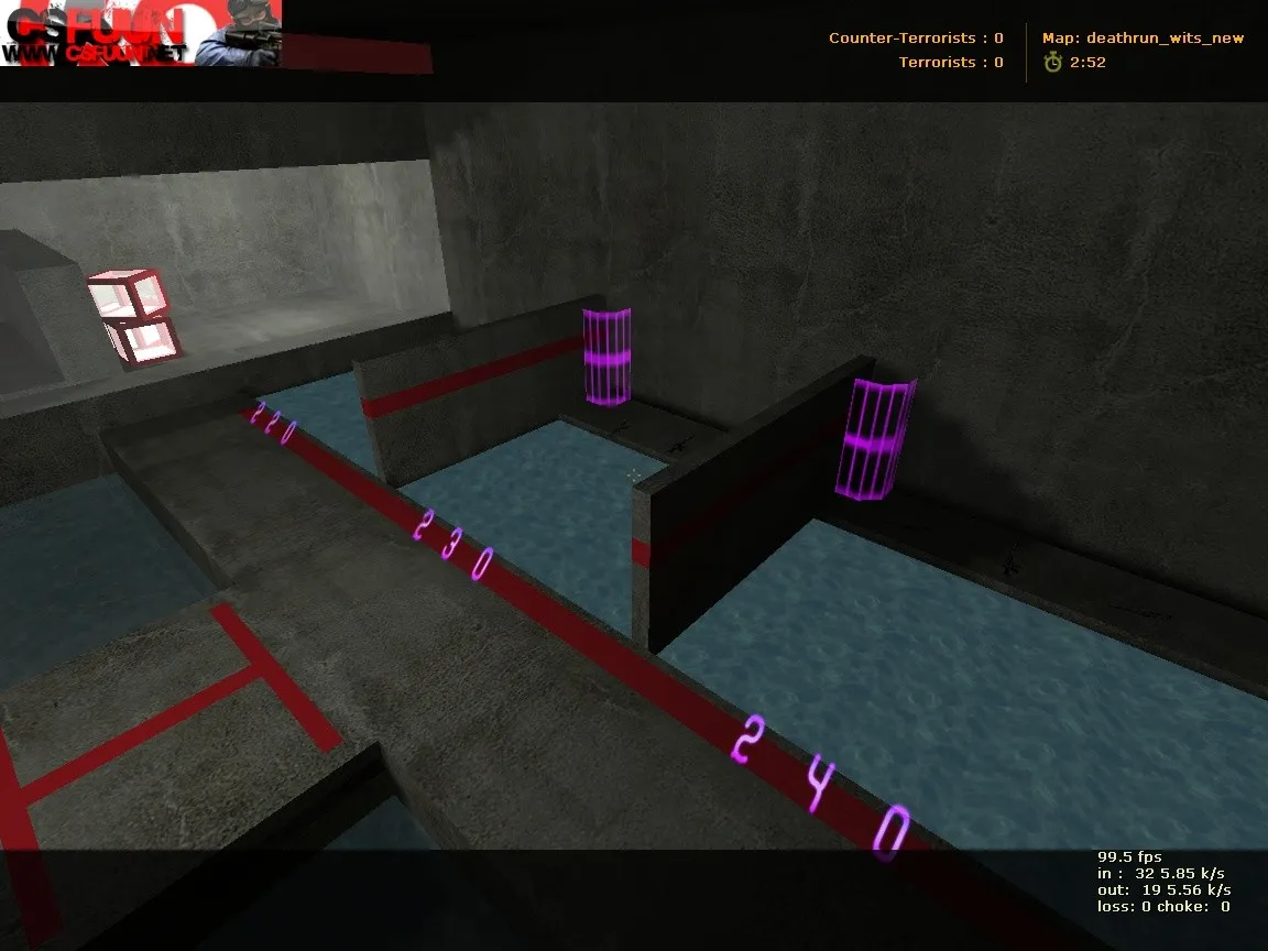 Скачать deathrun_wits_new для CS 1.6: карта deathrun, точки, маршруты, .nav и оптимизация - Скриншот