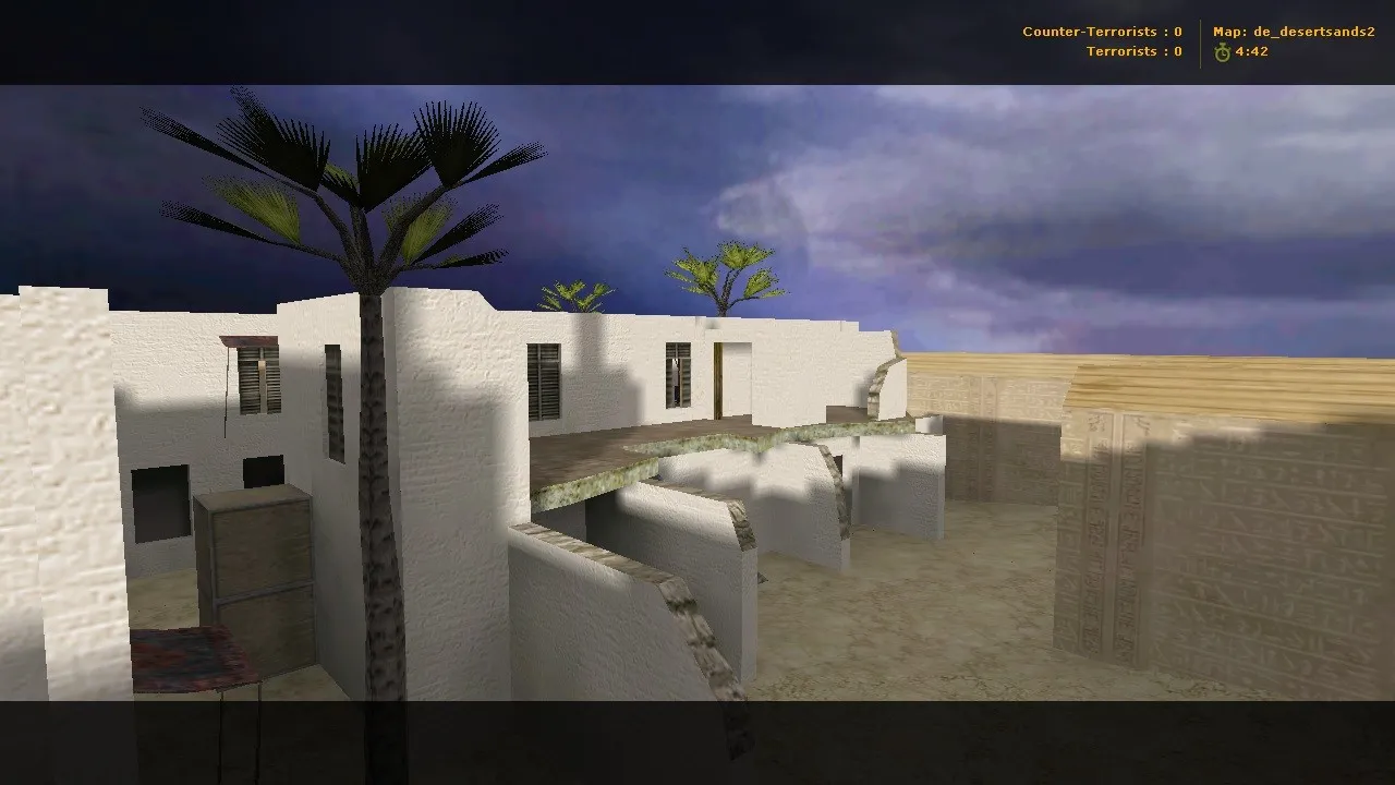 Скачать Карта de_desertsands2 для CS 1.6: обзор, точки, навигация .nav, баланс сторон и оптимизация - Скриншот
