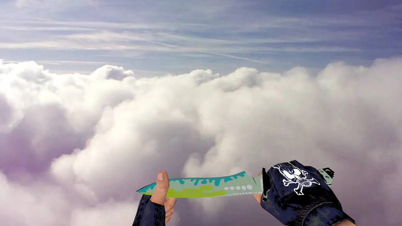 Скачать Модель «Knife White» v_knife для CS 1.6: звуки, анимация осмотра, качество текстур - Скриншот