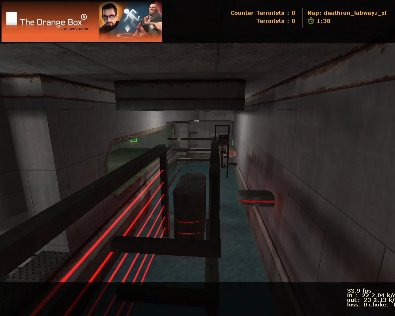 Скачать deathrun_labwayz_xf для CS 1.6: лабиринт ловушек, точки за терров и контроль раунда без лагов - Скриншот