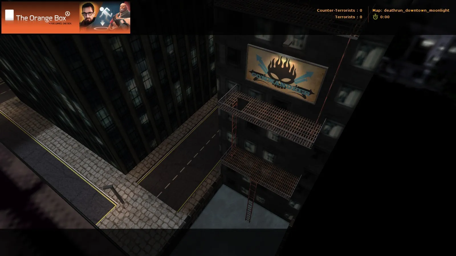 Скачать deathrun_downtown_moonlight для CS 1.6: тактики, точки, .nav, оптимизация карты - Скриншот